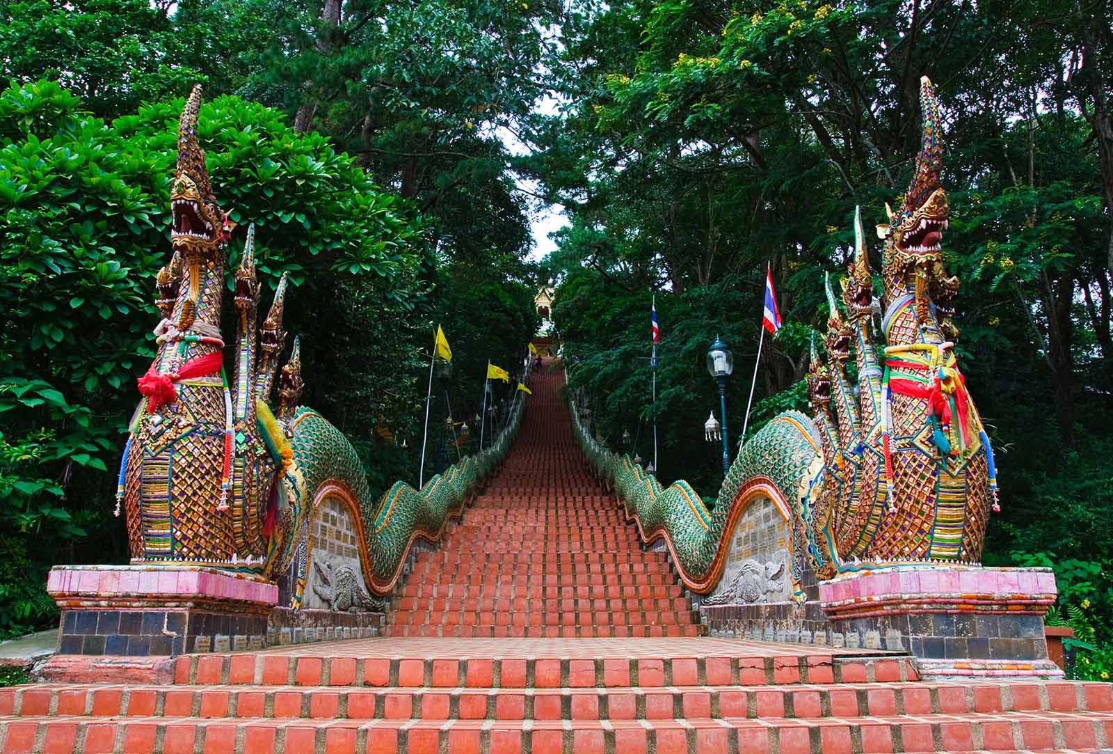Chaing Mai Thailand Naga Stair Case