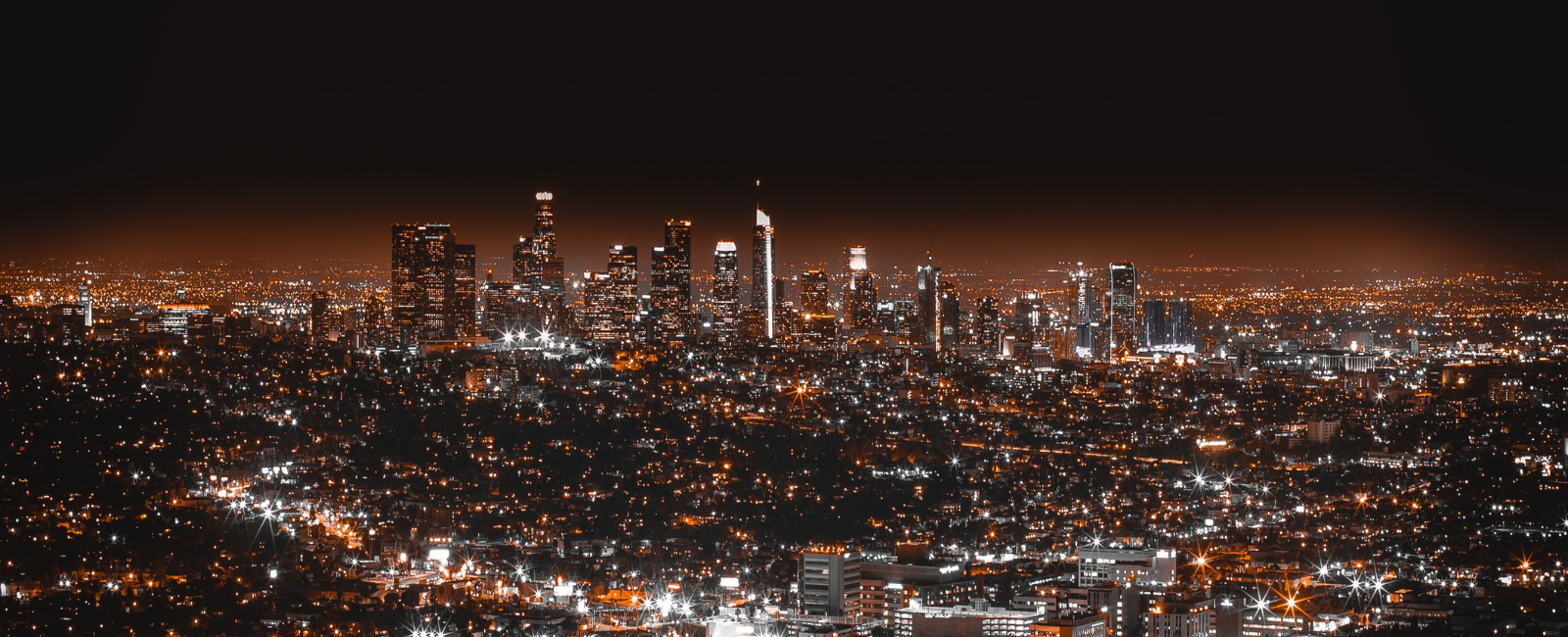 Down Town LA skyline at night