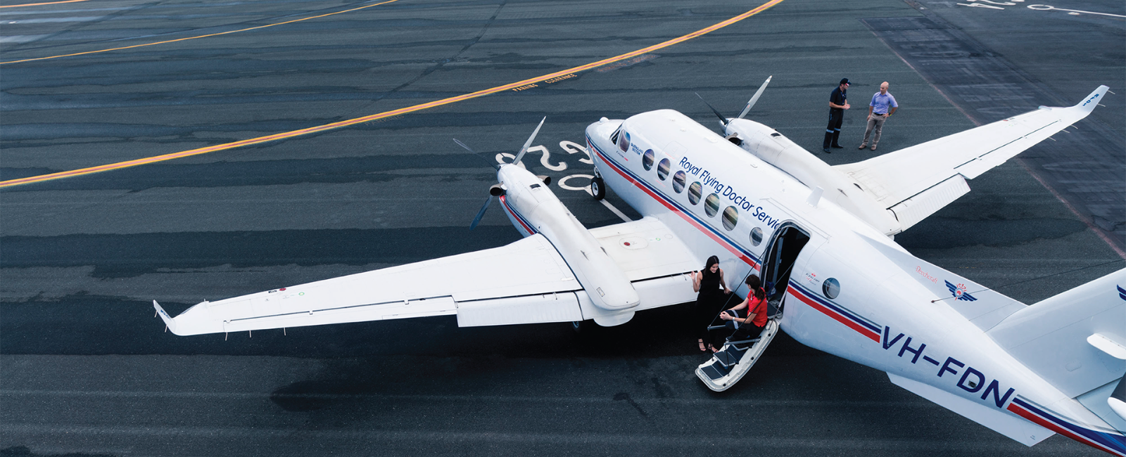 Royal Flying Doctors plane on runway